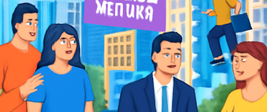 Портрет улыбающегося молодого человека в повседневной одежде на фоне зелёного парка весной.